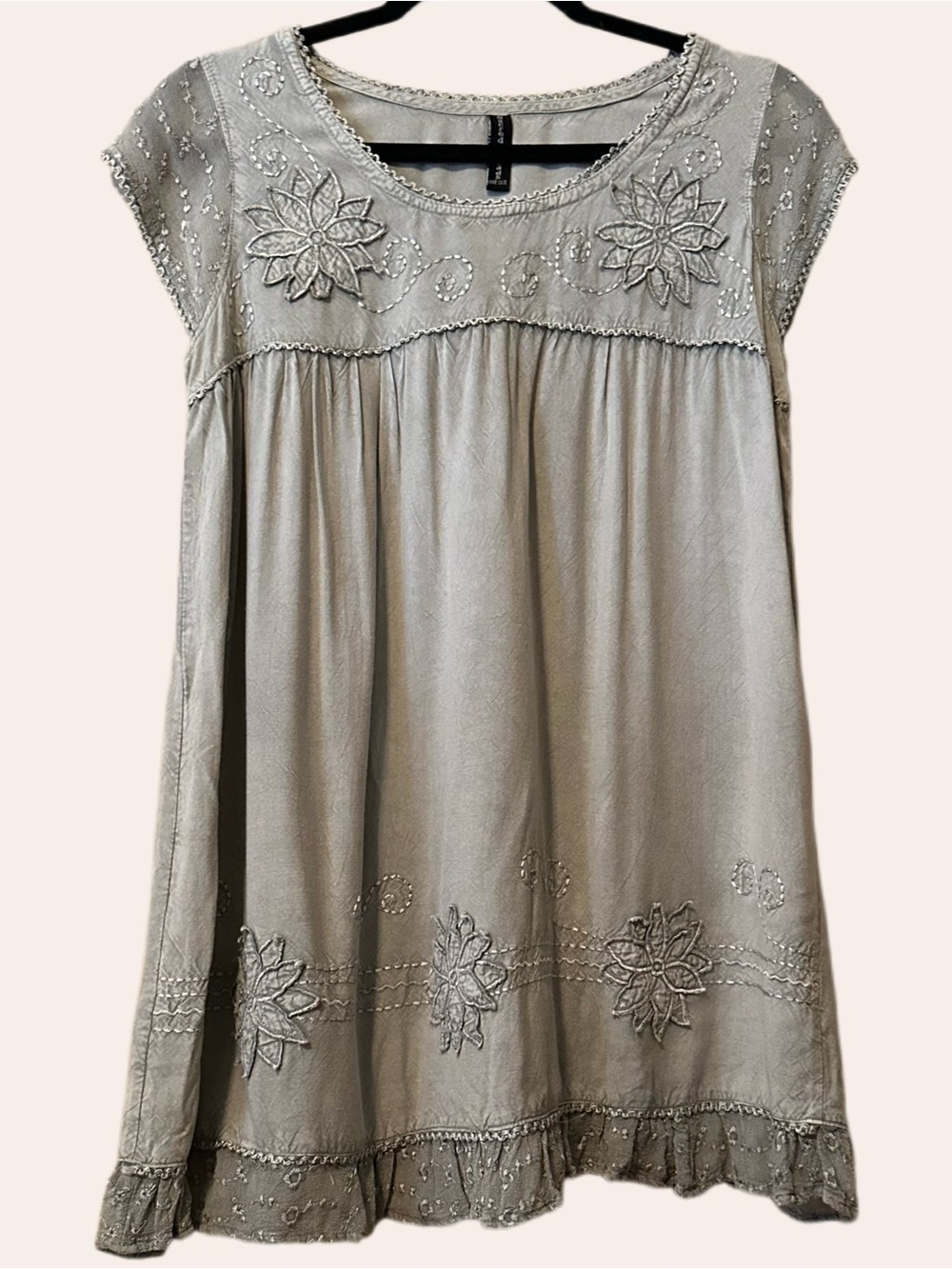 Sacred Threads Embroidered Cap-Sleeve Top